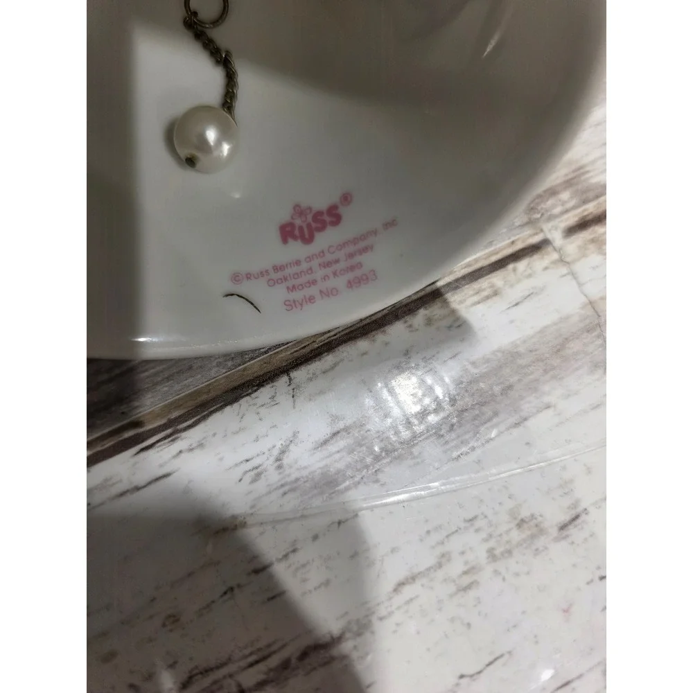 Russ Berrie 4993‎ Mother Poem Ceramic Bell Floral Accent Gold Trim Musical Gift